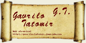 Gavrilo Tatomir vizit kartica